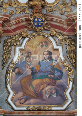 Saint Joseph, altarpiece in the Church of Assumption of the Virgin Mary in Pokupsko, Croatia 133394681