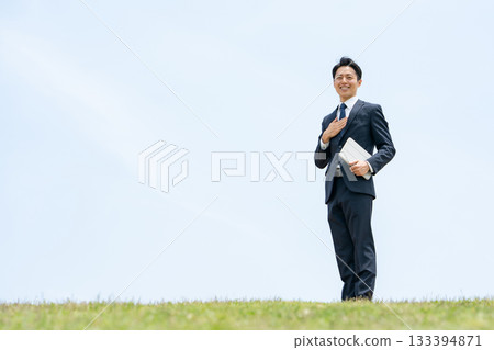 Businessman Sky Tablet Leave it to us Businessman Sky Tablet Leave it to us 133394871