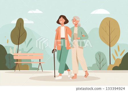 Home care scene 6 for the elderly and care workers Home care scene 6 for the elderly and care workers 133394924