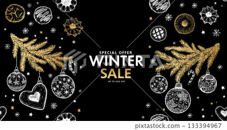 christmas, sketch, vector 133394967