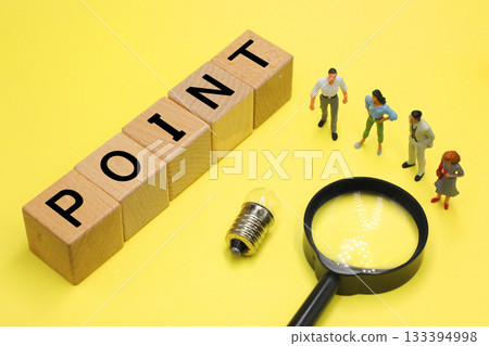 Block with POINT written on it 133394998