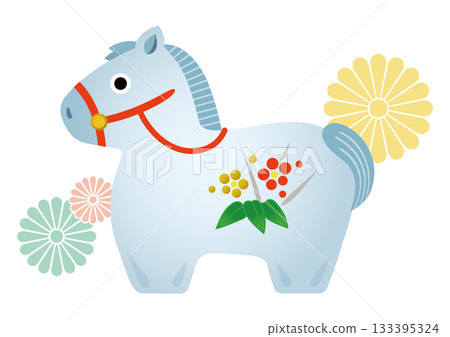 2026新年賀卡插圖，生肖屬馬，馬 133395324