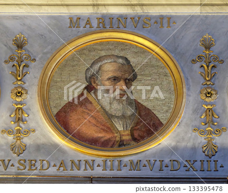 Pope Marinus II, was Pope from 30 October 942 to his death in 946. in the basilica of Saint Paul Outside the Walls, Rome, Italy Pope Marinus II, was Pope from 30 October 942 to his death in 946. in the basilica of Saint Paul Outside the Walls, Rome, Italy 133395478