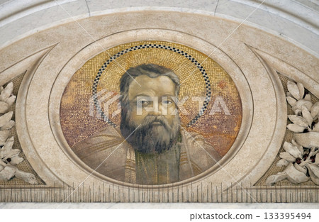Saint Matthias the Apostle mosaic in the basilica of Saint Paul Outside the Walls, Rome, Italy 133395494
