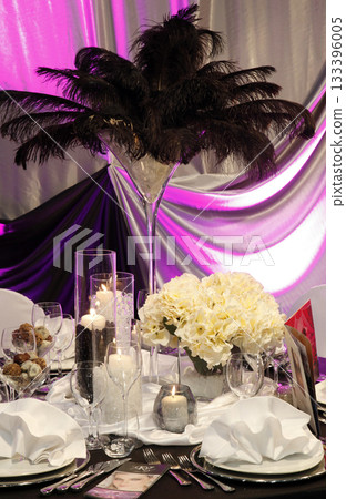 Beautiful table set for wedding 133396005