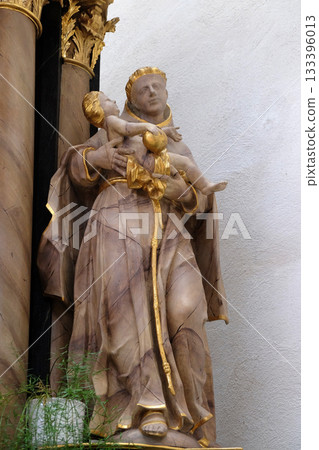 Saint Anthony of Padua, statue in the Church of Saint Bartholomew in Leutershausen, Germany 133396013