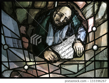 Stained glass window by Sieger Koder in Chapel in the Jesuit cemetery in Pullach, Germany 133396267