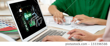 Computer Software Leading the Way in Green Business and Sustainable brisk 133396586