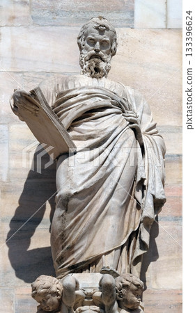 Saint Matthew the Evangelist, statue on the Milan Cathedral, Duomo di Santa Maria Nascente, Milan, Lombardy, Italy Saint Matthew the Evangelist, statue on the Milan Cathedral, Duomo di Santa Maria Nascente, Milan, Lombardy, Italy 133396624