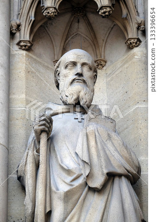 Statue of Saint on the portal of the Basilica of Saint Clotilde in Paris, France Statue of Saint on the portal of the Basilica of Saint Clotilde in Paris, France 133396654