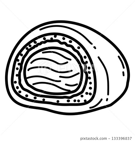 Beef Wellington slice illustration ideal for winter food layouts recipe cards holiday menus and homey kitchen themed designs 133396837