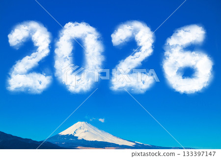 New Year's card material: Mt. Fuji and clouds for 2026 New Year's card material: Mt. Fuji and clouds for 2026 133397147