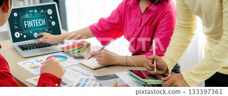 Fintech financial technology software for brisk business 133397361