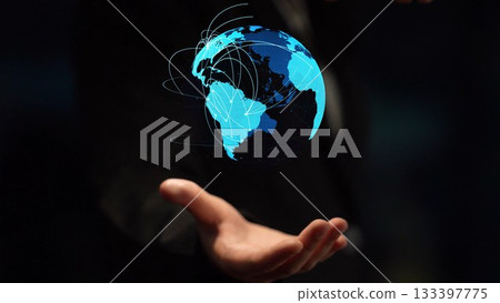 Global network connection visualization showing data exchange Thunk Global network connection visualization showing data exchange Thunk 133397775