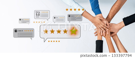 Diverse Hands Coming Together for Collaborative Success with Positive Reviews and High Ratings in a Professional Setting Trope Diverse Hands Coming Together for Collaborative Success with Positive Reviews and High Ratings in a Professional Setting Trope 133397794