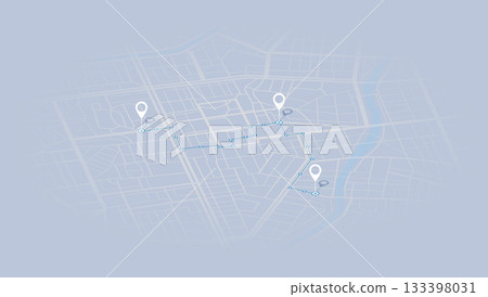 GPS map with pins set along specific route. city map with GPS navigation route. Transportation and logistics concept. Vector illustration for navigation tracking. GPS map with pins set along specific route. city map with GPS navigation route. Transportation and logistics concept. Vector illustration for navigation tracking. 133398031
