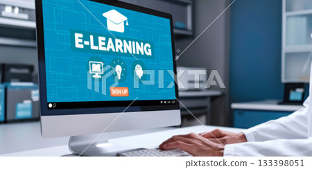 E-learning website with brisk sofware for student to study on the internet 133398051