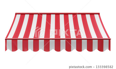 Red Striped Awning 133398582