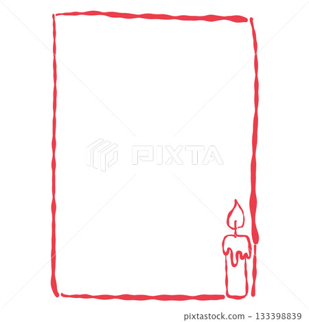Hand drawn square frame with decorative candle cozy holiday border great for winter cards invitations planners festive stationery scrapbooking and design projects 133398839