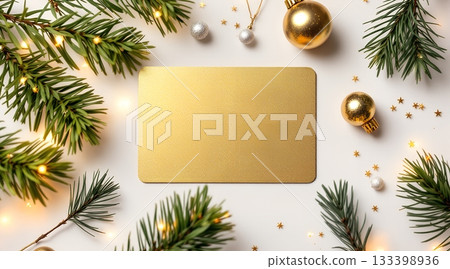 golden gift card on white background golden gift card on white background 133398936