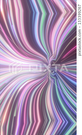 Abstract tunnel of colorful neon light streaks twisting toward the center, creating a vibrant energy vortex effect Abstract tunnel of colorful neon light streaks twisting toward the center, creating a vibrant energy vortex effect 133399267