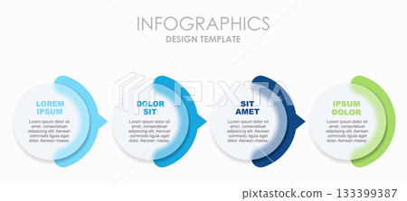 Infographic with four circular sections and accents for structured business, presentation, or workflow visualization. Vector. Infographic with four circular sections and accents for structured business, presentation, or workflow visualization. Vector. 133399387