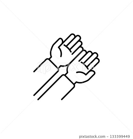 Praying hand gesture vector icon. Hand gesture icon line style. perfect use for logo, presentation, website, and more. modern icon design outline style 133399449
