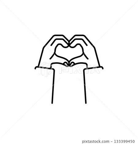 Love hand gesture vector icon. Hand gesture icon line style. perfect use for logo, presentation, website, and more. modern icon design outline style 133399450