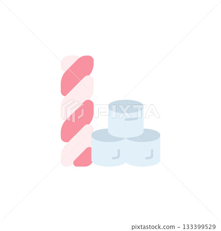 Marshmallows vector icon. Food icon flat style. perfect use for logo, presentation, website, and more. modern icon design color style Marshmallows vector icon. Food icon flat style. perfect use for logo, presentation, website, and more. modern icon design color style 133399529