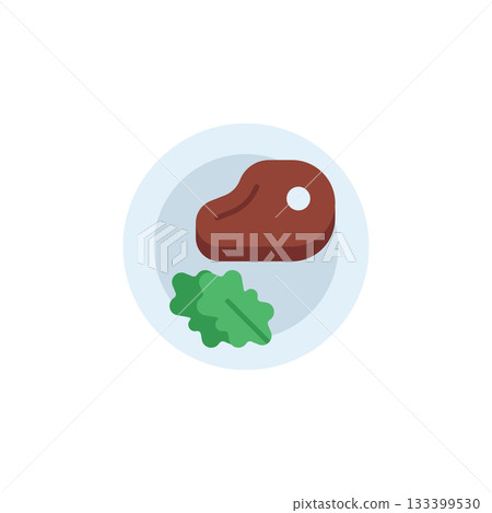 Meat vector icon. Food icon flat style. perfect use for logo, presentation, website, and more. modern icon design color style Meat vector icon. Food icon flat style. perfect use for logo, presentation, website, and more. modern icon design color style 133399530