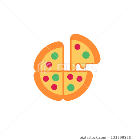 Pizza vector icon. Food icon flat style. perfect use for logo, presentation, website, and more. modern icon design color style 133399538