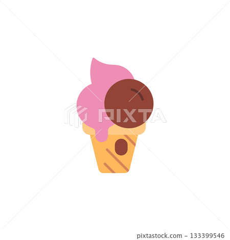 Ice Cream vector icon. Food icon flat style. perfect use for logo, presentation, website, and more. modern icon design color style Ice Cream vector icon. Food icon flat style. perfect use for logo, presentation, website, and more. modern icon design color style 133399546