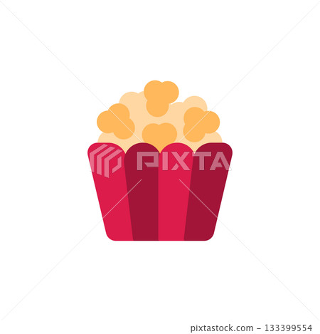 Popcorn vector icon. Food icon flat style. perfect use for logo, presentation, website, and more. modern icon design color style 133399554