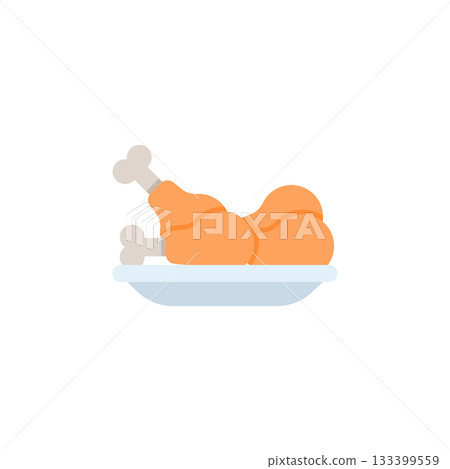 Fried Chicken vector icon. Food icon flat style. perfect use for logo, presentation, website, and more. modern icon design color style 133399559