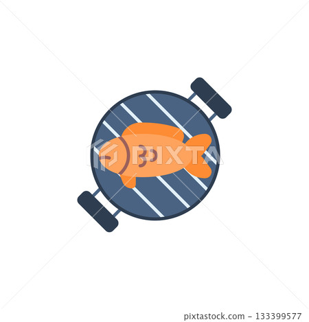 Grill Fish vector icon. Food icon flat style. perfect use for logo, presentation, website, and more. modern icon design color style Grill Fish vector icon. Food icon flat style. perfect use for logo, presentation, website, and more. modern icon design color style 133399577