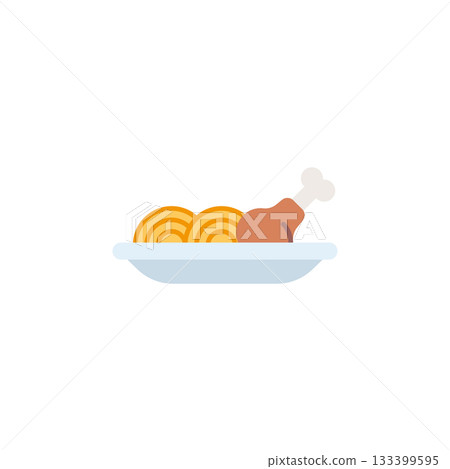 Chicken Noodle vector icon. Food icon flat style. perfect use for logo, presentation, website, and more. modern icon design color style Chicken Noodle vector icon. Food icon flat style. perfect use for logo, presentation, website, and more. modern icon design color style 133399595