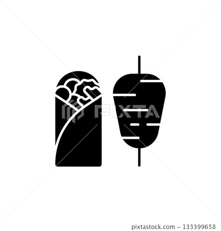 Kebab vector icon. Food icon solid style. perfect use for logo, presentation, website, and more. modern icon design glyph style 133399658