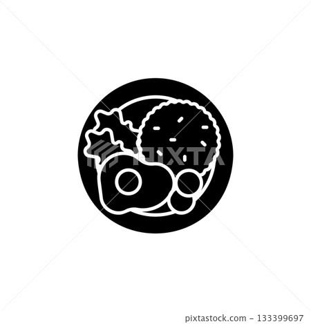 Fried Rice vector icon. Food icon solid style. perfect use for logo, presentation, website, and more. modern icon design glyph style 133399697