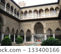 塞維利亞王宮裝飾精美的庭院 133400166