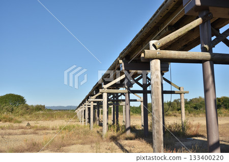 Nagarebashi Bridge on a clear day, from under the bridge (Yawata City, Kyoto Prefecture) 133400220