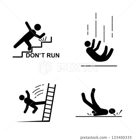 Falling people icon vector template 133400335