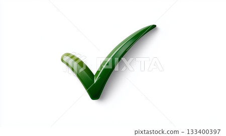 Green check mark symbol used for approval in various contexts 133400397