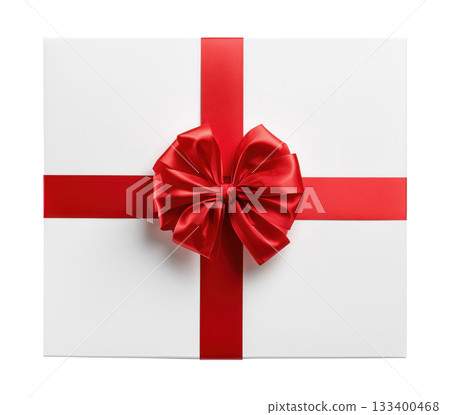 Gift Box Golden Ribbon Cross 133400468