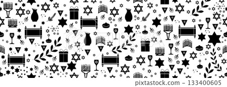 Happy Hanukkah banner. 133400605