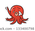 Octopus character sad to say goodbye 133400798