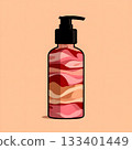 perfume bottle on pink background 133401449