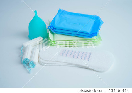 Sanitary hygiene set for women menstrual period cycle protection. 133401464