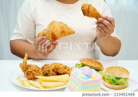 Junk food no good health eating for diet. 133401489