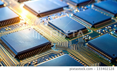 人工智慧影像：半導體影像：電子電路特寫 133402128