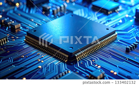 AI Image: Semiconductor image: Close-up of electronic circuit 133402132